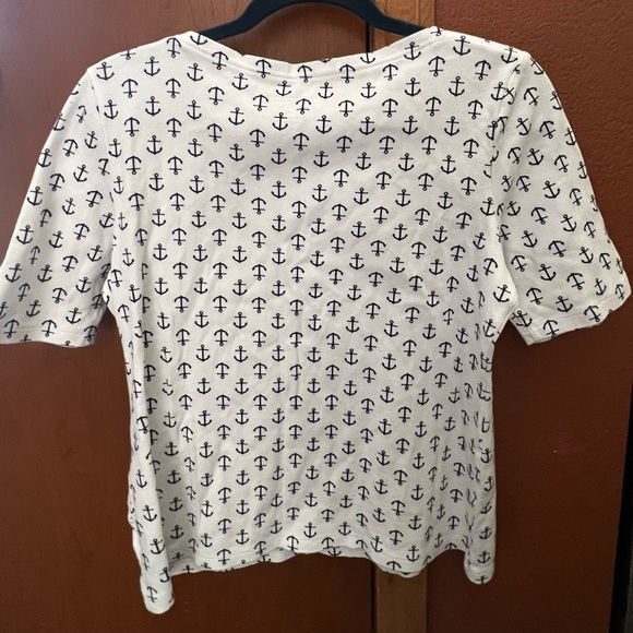 Anchor Print Boat Neck Tea Size M - Picture 4 of 6